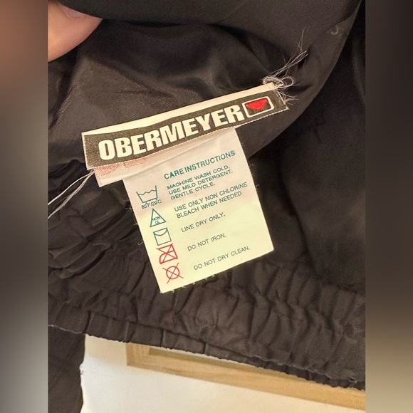 VTG Obermeyer Cropped Winter Coat Jacket Womens 8 Black Quilted Moto - Picture 8 of 12